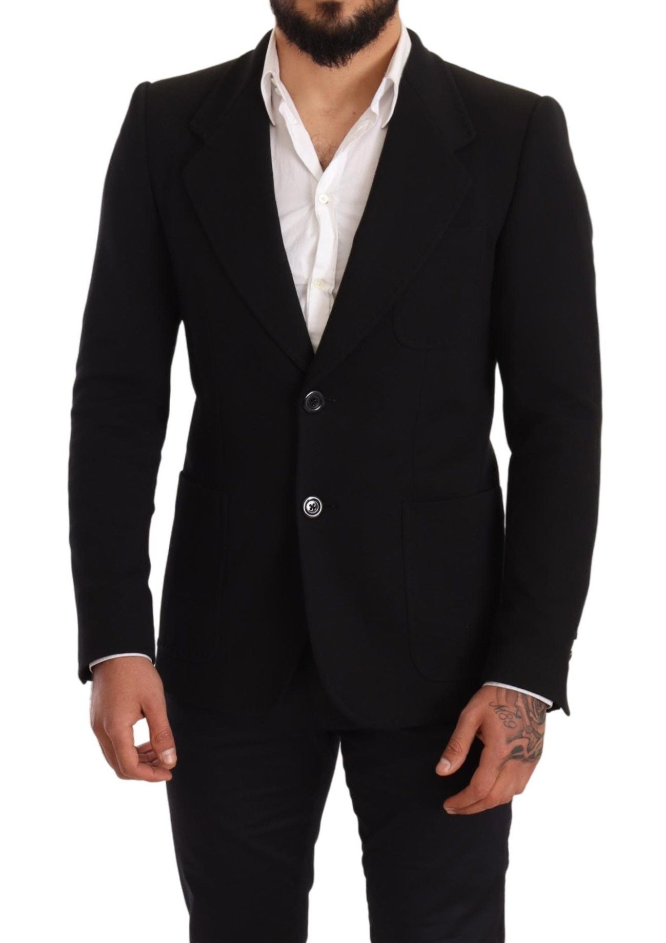 Dolce & Gabbana Elegant Slim Fit Black Cotton Blazer - Sandy Store ByNet