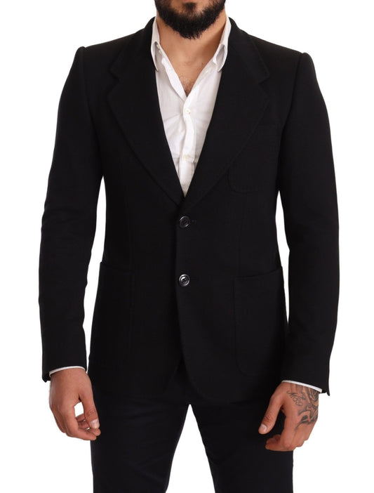 Dolce & Gabbana Elegant Slim Fit Black Cotton Blazer - Sandy Store ByNet