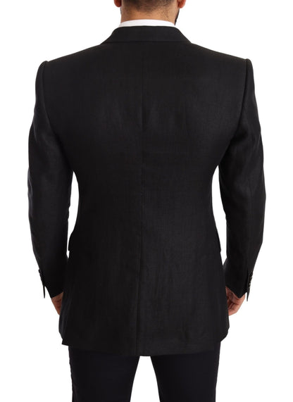 Dolce & Gabbana Elegant Slim Fit Black Linen Blazer - Sandy Store ByNet
