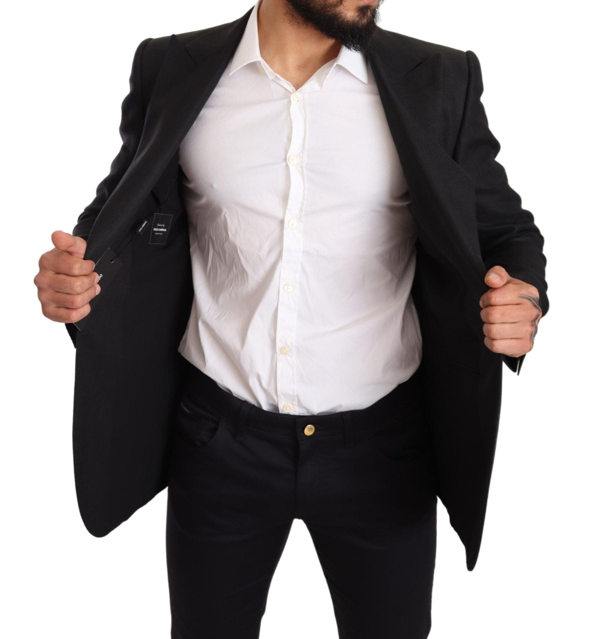 Dolce & Gabbana Elegant Slim Fit Black Linen Blazer - Sandy Store ByNet