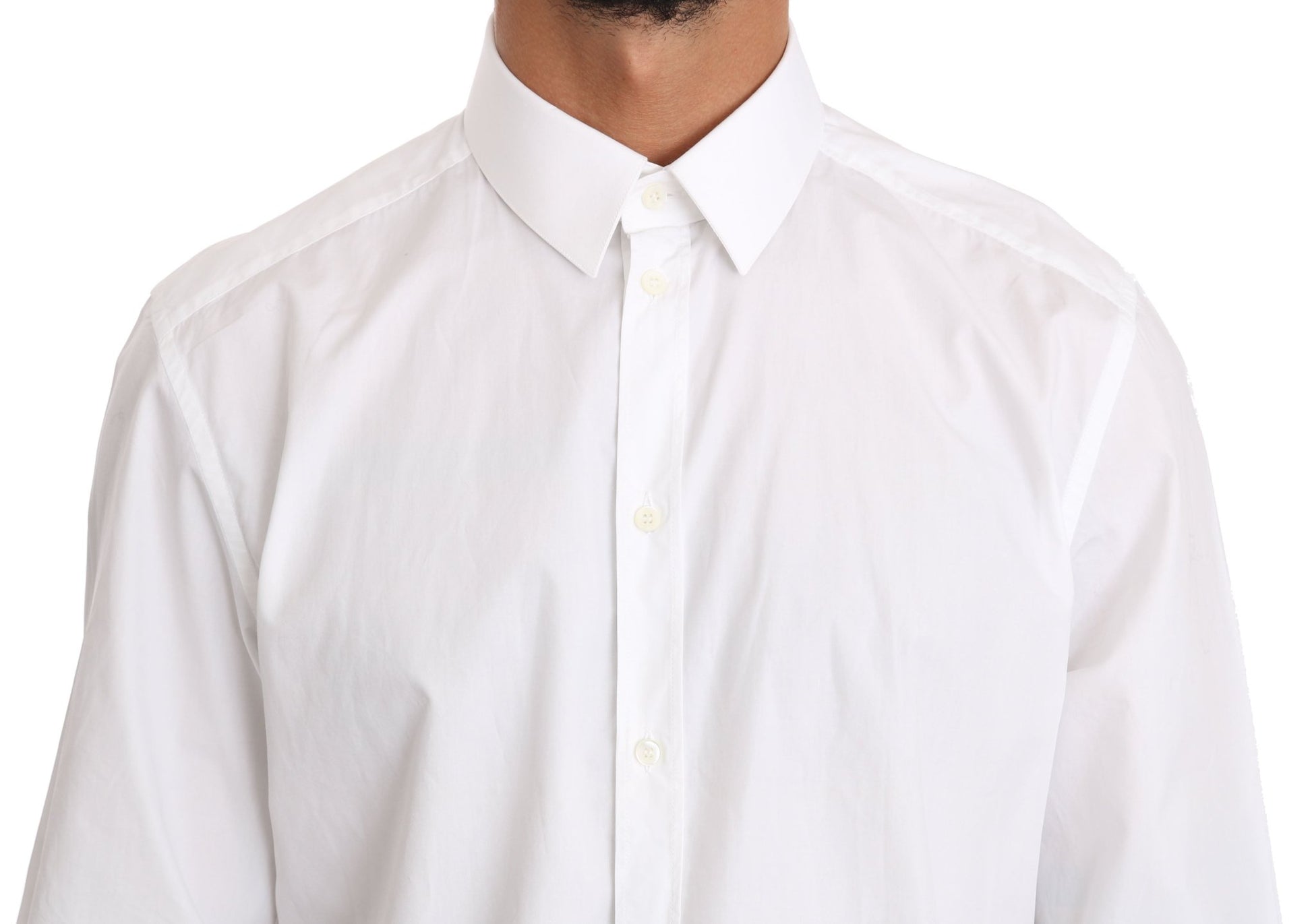Dolce & Gabbana Elegant Slim Fit Dress Shirt in Pure White - Sandy Store ByNet