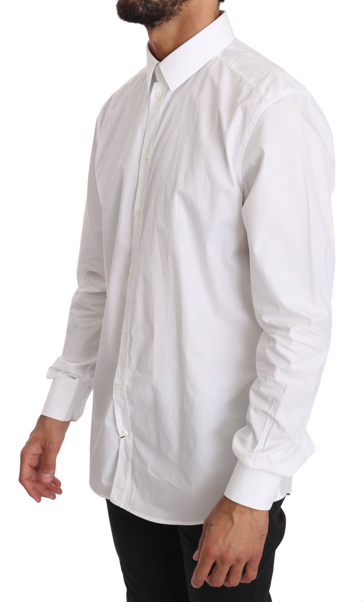 Dolce & Gabbana Elegant Slim Fit Dress Shirt in Pure White - Sandy Store ByNet