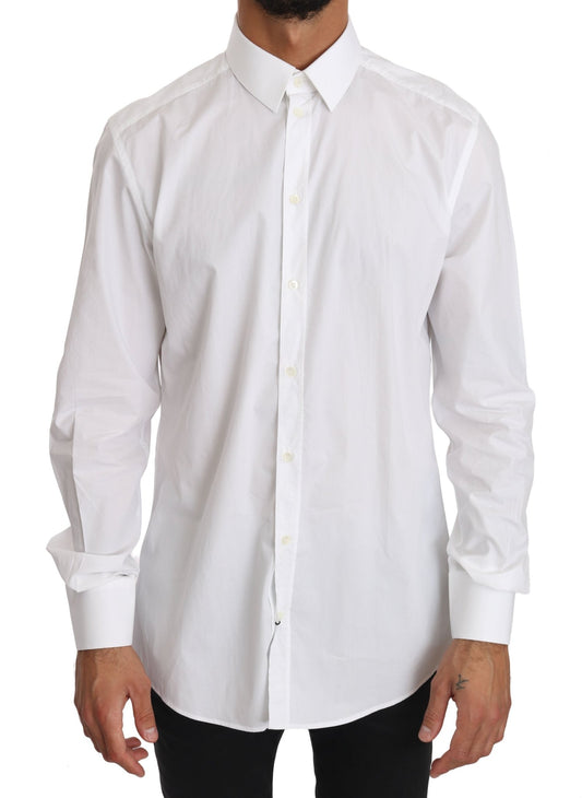 Dolce & Gabbana Elegant Slim Fit Dress Shirt in Pure White - Sandy Store ByNet