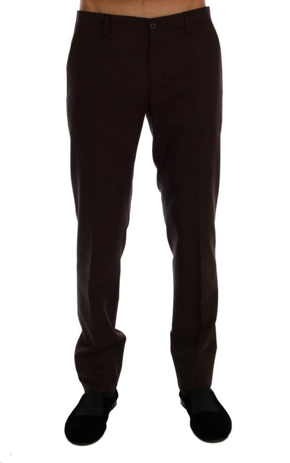 Dolce & Gabbana Elegant Slim Fit Formal Trousers in Purple - Sandy Store ByNet