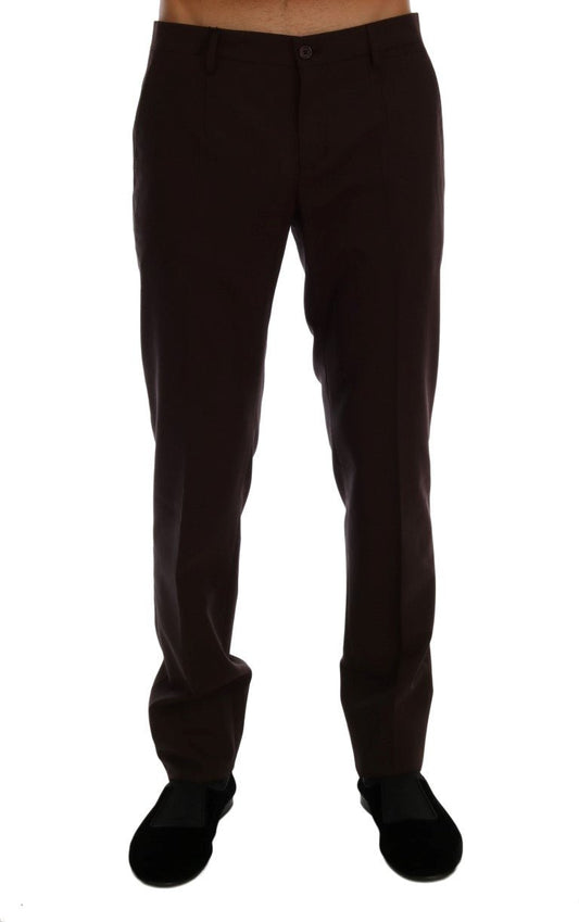 Dolce & Gabbana Elegant Slim Fit Formal Trousers in Purple - Sandy Store ByNet