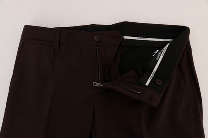 Dolce & Gabbana Elegant Slim Fit Formal Trousers in Purple - Sandy Store ByNet