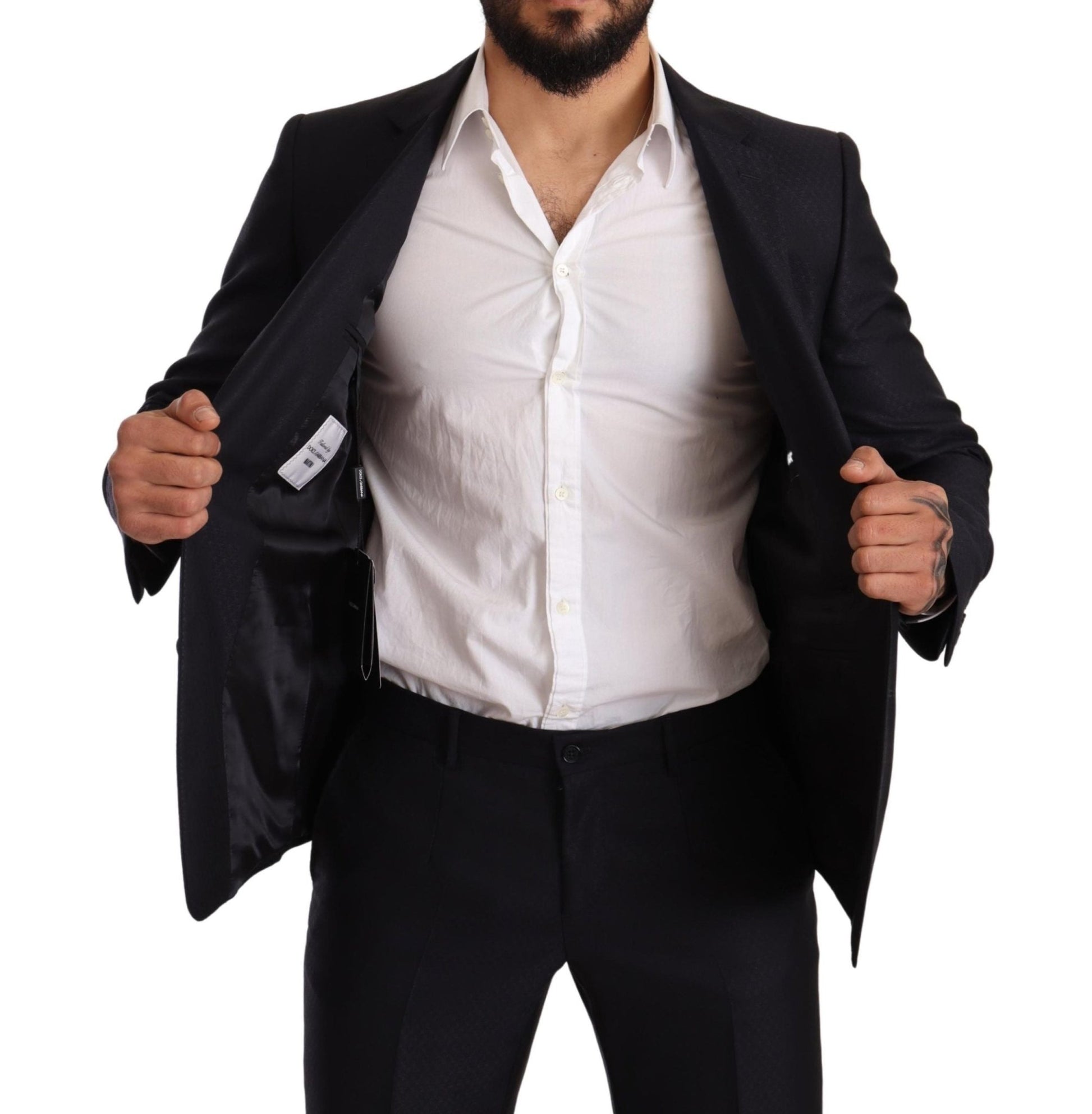 Dolce & Gabbana Elegant Slim Fit Jacquard Suit in Blue - Sandy Store ByNet