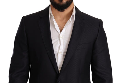 Dolce & Gabbana Elegant Slim Fit Jacquard Suit in Blue - Sandy Store ByNet