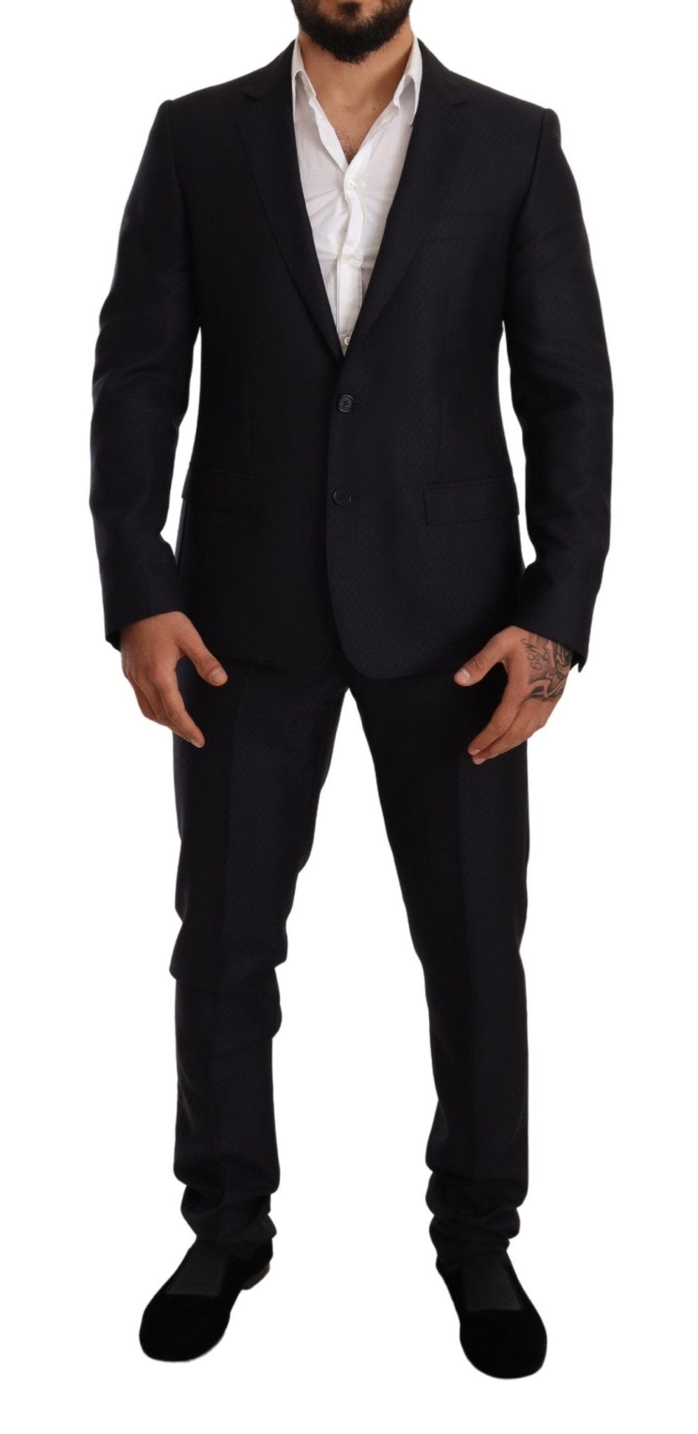 Dolce & Gabbana Elegant Slim Fit Jacquard Suit in Blue - Sandy Store ByNet