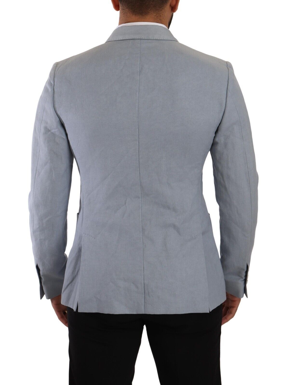 Dolce & Gabbana Elegant Slim Fit Light Blue Double Breasted Blazer - Sandy Store ByNet
