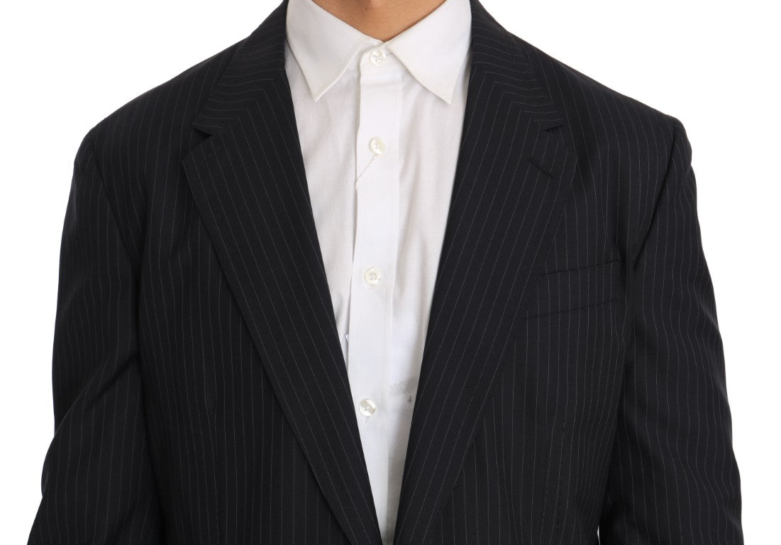 Dolce & Gabbana Elegant Slim Fit Striped Wool Silk Blazer - Sandy Store ByNet