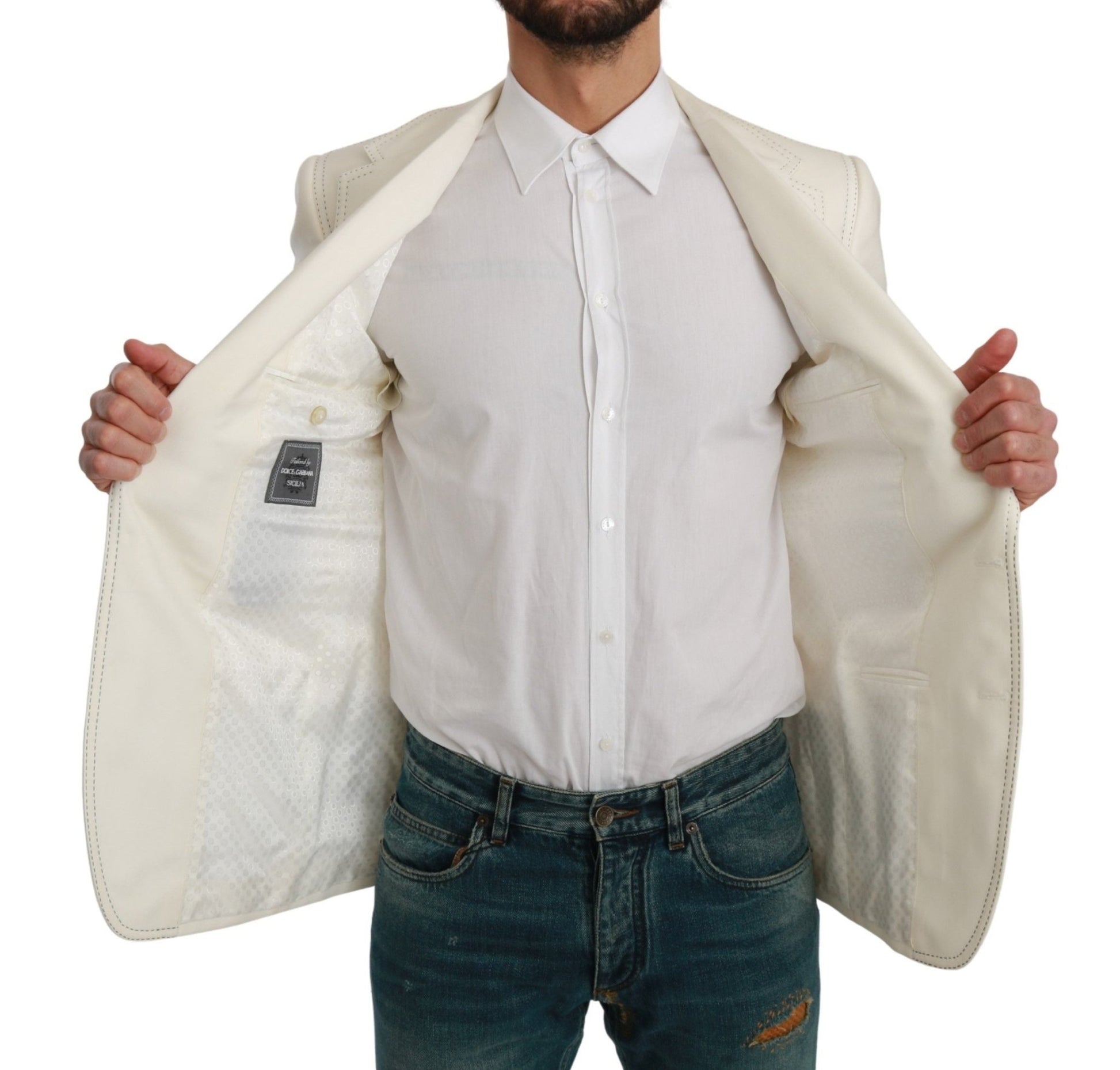 Dolce & Gabbana Elegant Slim Fit Virgin Wool Blazer - Sandy Store ByNet