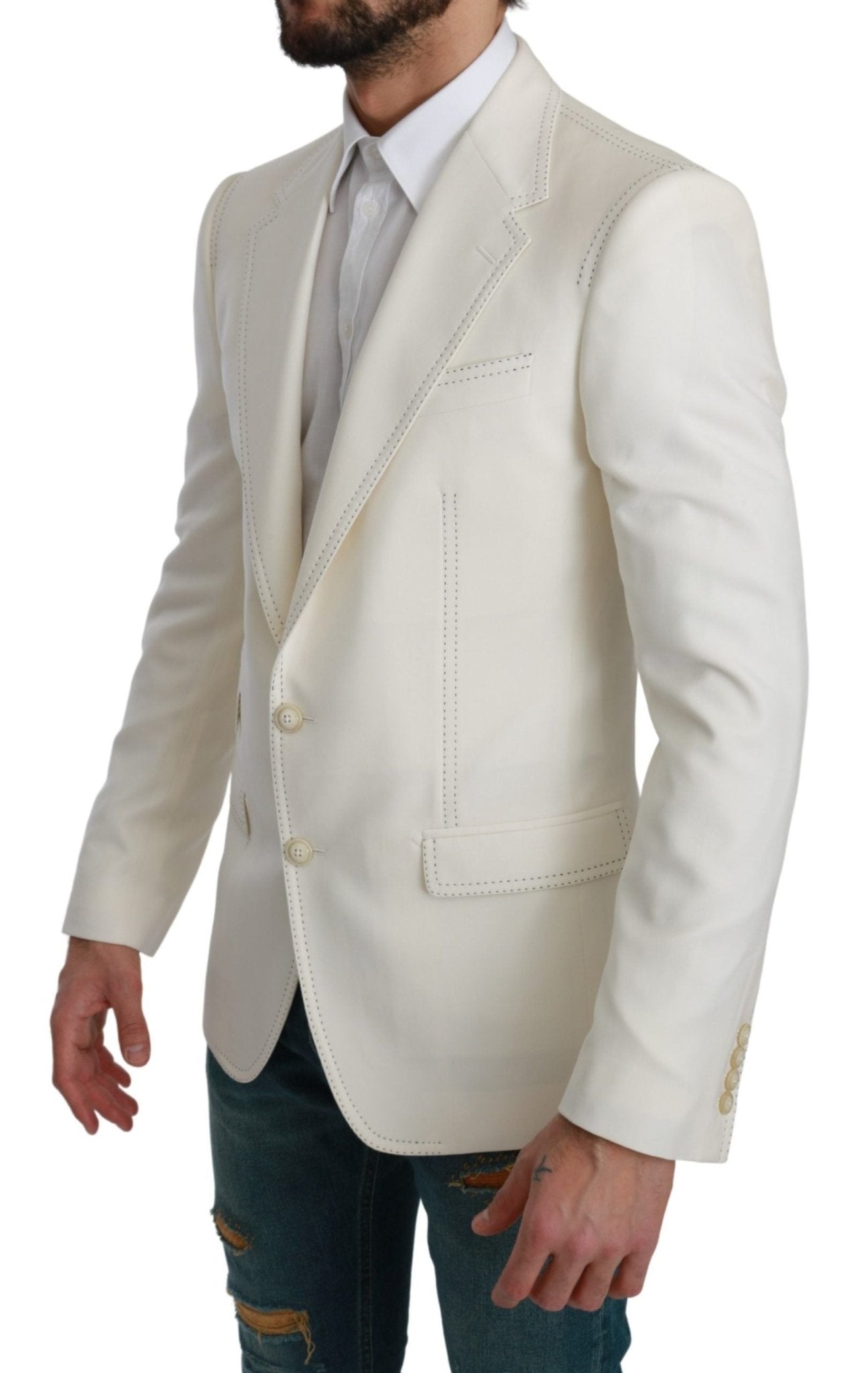 Dolce & Gabbana Elegant Slim Fit Virgin Wool Blazer - Sandy Store ByNet
