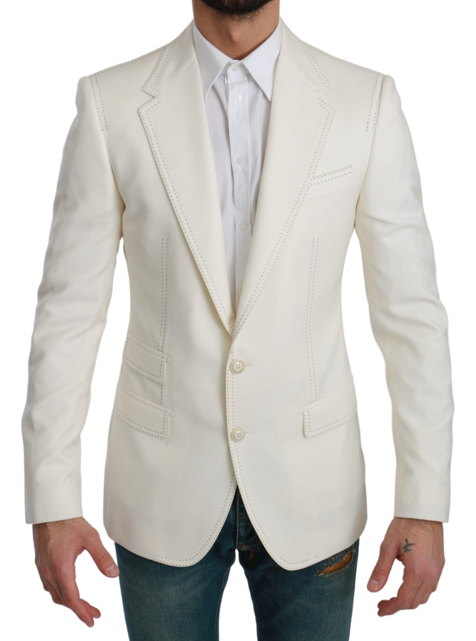 Dolce & Gabbana Elegant Slim Fit Virgin Wool Blazer - Sandy Store ByNet