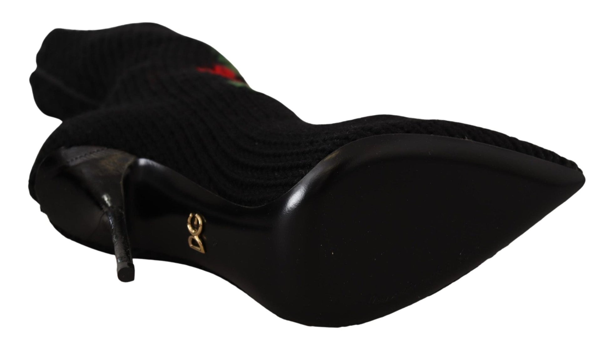 Dolce & Gabbana Elegant Sock Boots with Red Roses Detail - Sandy Store ByNet