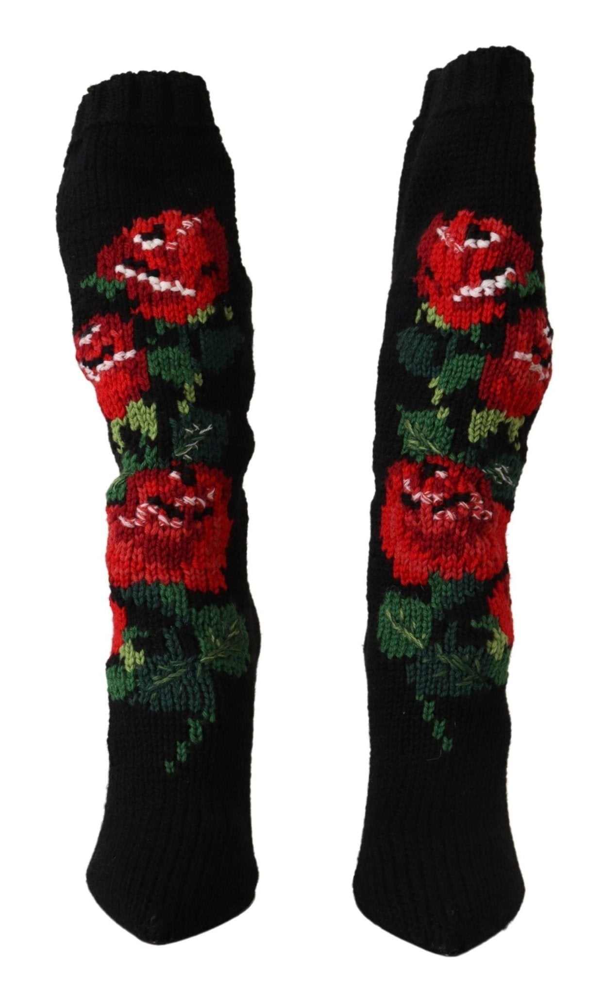 Dolce & Gabbana Elegant Sock Boots with Red Roses Detail - Sandy Store ByNet