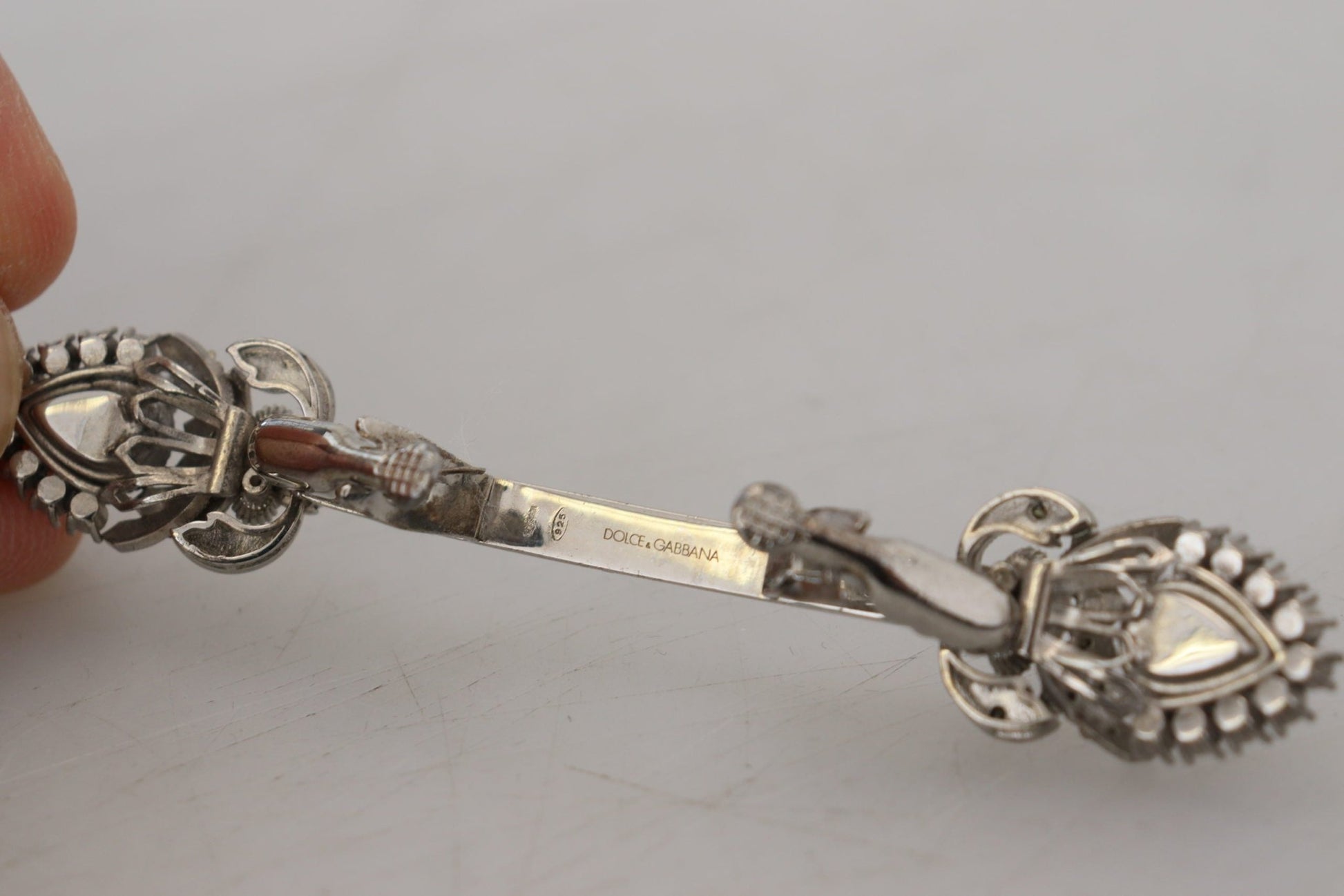 Dolce & Gabbana Elegant Sterling Silver Glass Brooch - Sandy Store ByNet