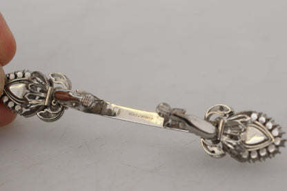 Dolce & Gabbana Elegant Sterling Silver Glass Brooch - Sandy Store ByNet