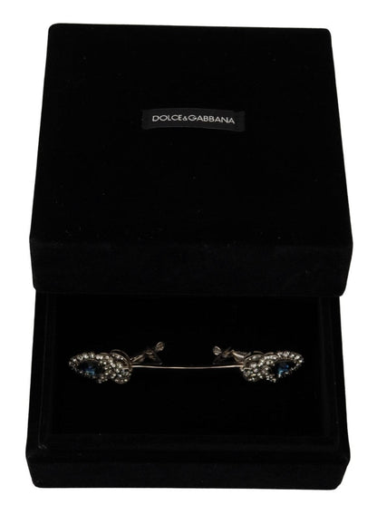 Dolce & Gabbana Elegant Sterling Silver Glass Brooch - Sandy Store ByNet