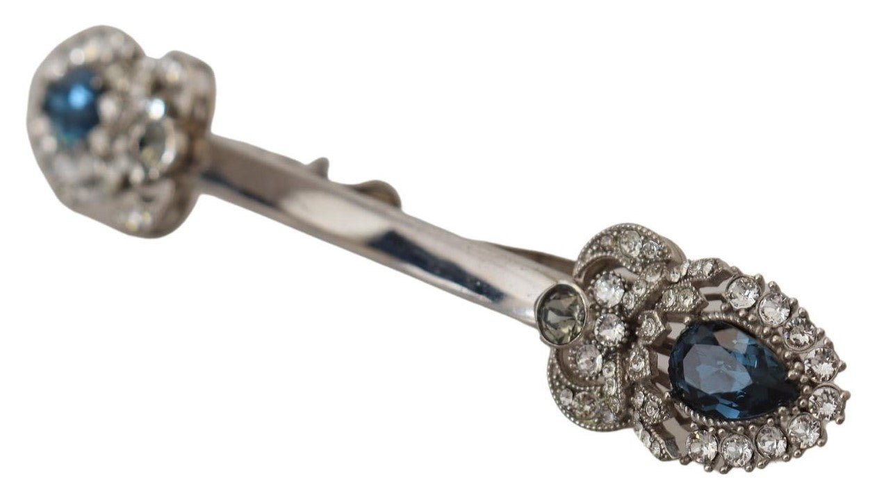 Dolce & Gabbana Elegant Sterling Silver Glass Brooch - Sandy Store ByNet