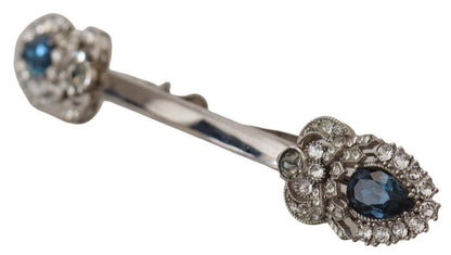 Dolce & Gabbana Elegant Sterling Silver Glass Brooch - Sandy Store ByNet