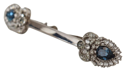 Dolce & Gabbana Elegant Sterling Silver Glass Brooch - Sandy Store ByNet