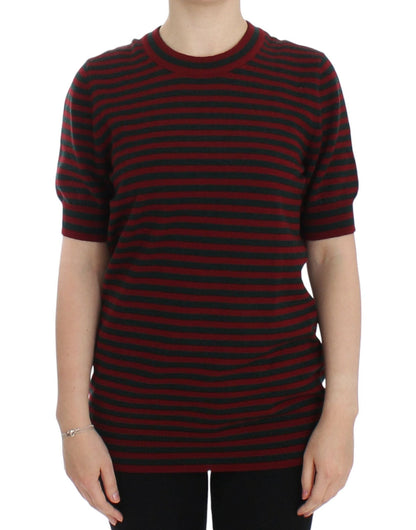 Dolce & Gabbana Elegant Striped Cashmere Crewneck Sweater - Sandy Store ByNet