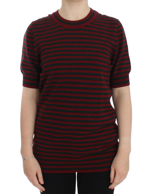 Dolce & Gabbana Elegant Striped Cashmere Crewneck Sweater - Sandy Store ByNet