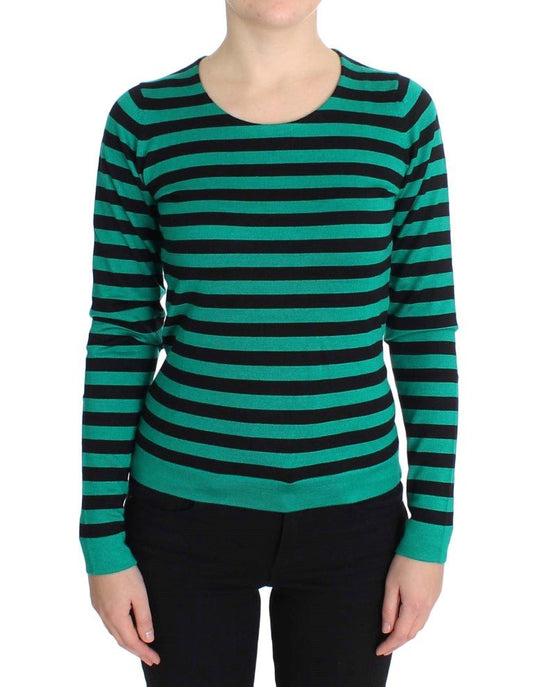 Dolce & Gabbana Elegant Striped Cashmere Silk Sweater - Sandy Store ByNet