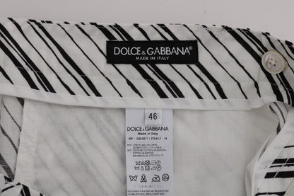 Dolce & Gabbana Elegant Striped Cotton - Linen Shorts - Sandy Store ByNet