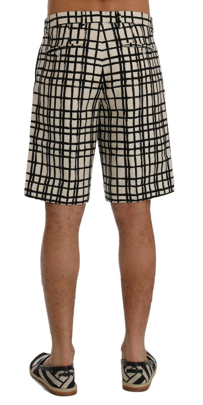Dolce & Gabbana Elegant Striped Cotton - Linen Shorts - Sandy Store ByNet