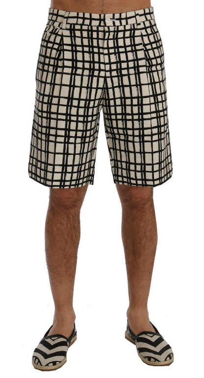 Dolce & Gabbana Elegant Striped Cotton - Linen Shorts - Sandy Store ByNet