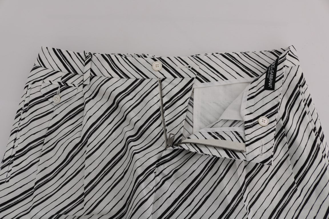 Dolce & Gabbana Elegant Striped Cotton - Linen Shorts - Sandy Store ByNet
