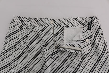 Dolce & Gabbana Elegant Striped Cotton - Linen Shorts - Sandy Store ByNet