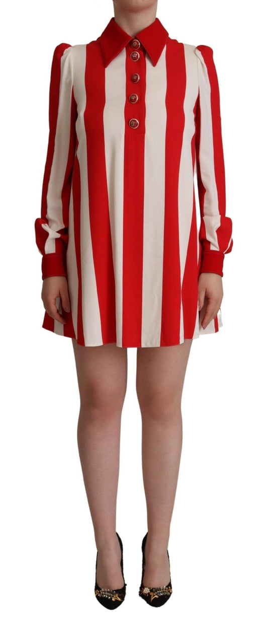 Dolce & Gabbana Elegant Striped Shirt Mini Dress - Sandy Store ByNet