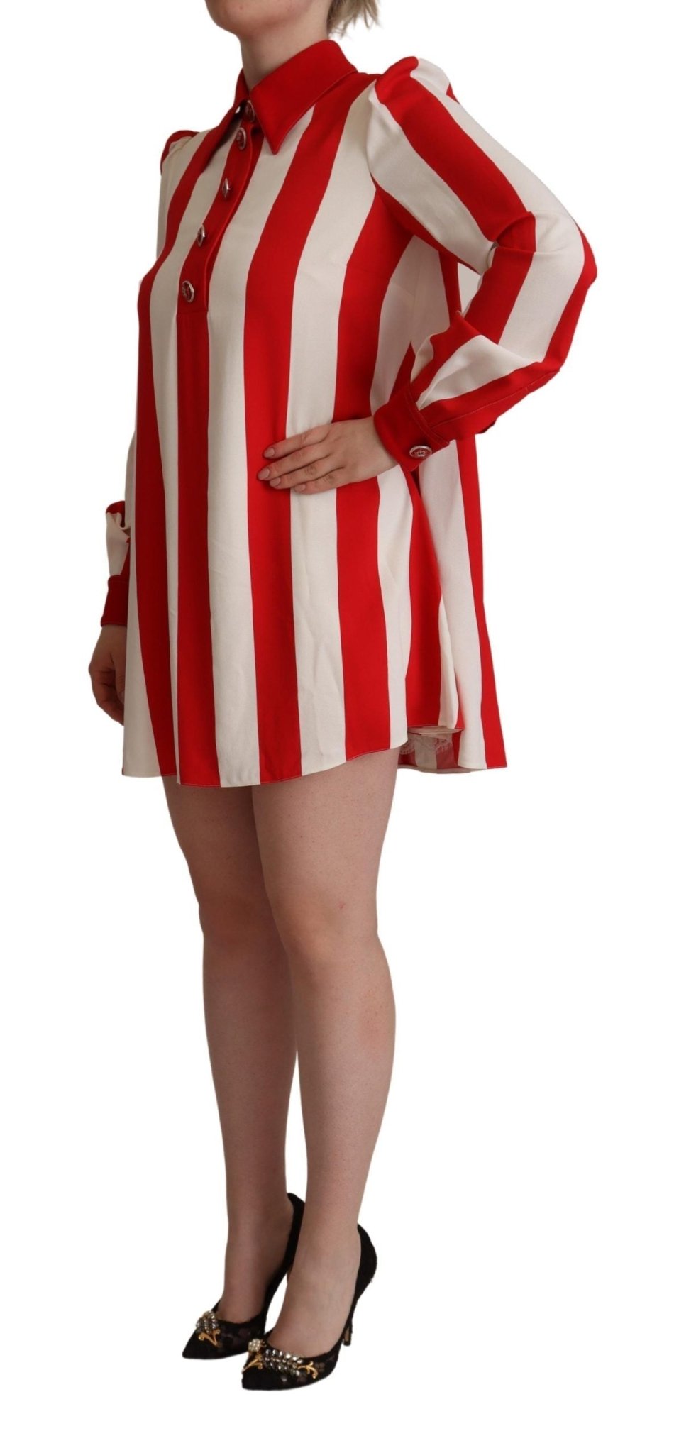 Dolce & Gabbana Elegant Striped Shirt Mini Dress - Sandy Store ByNet