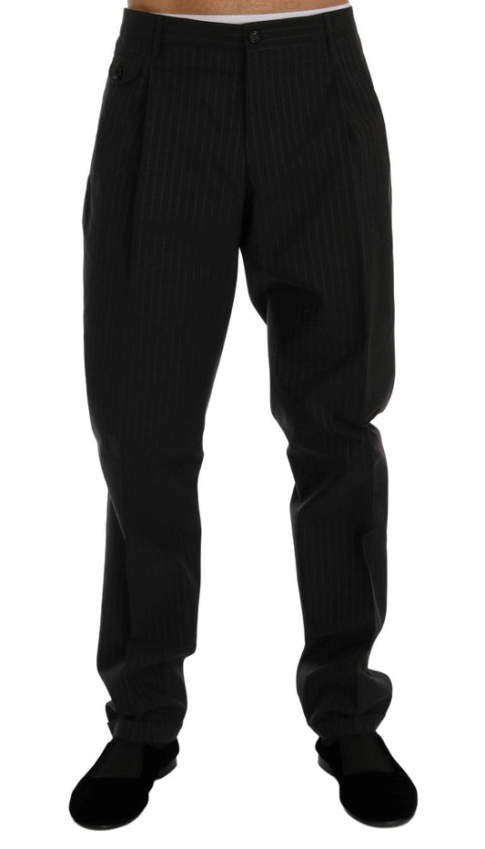 Dolce & Gabbana Elegant Striped Straight Fit Dress Trousers - Sandy Store ByNet