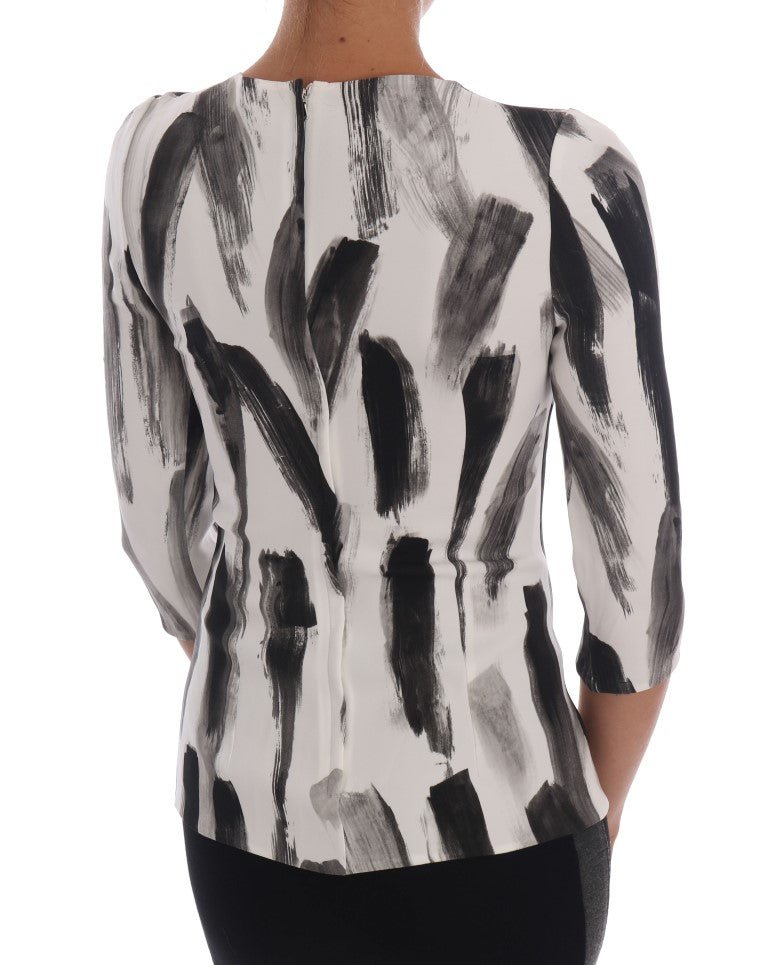 Dolce & Gabbana Elegant Striped Stretch Blouse - Sandy Store ByNet