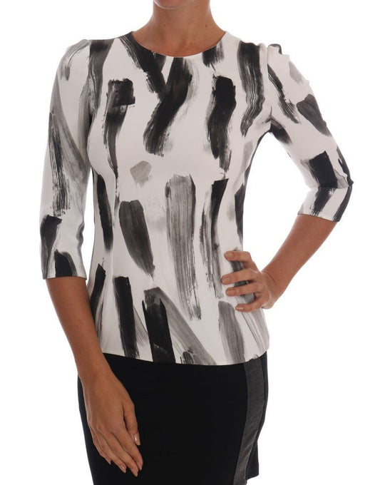 Dolce & Gabbana Elegant Striped Stretch Blouse - Sandy Store ByNet