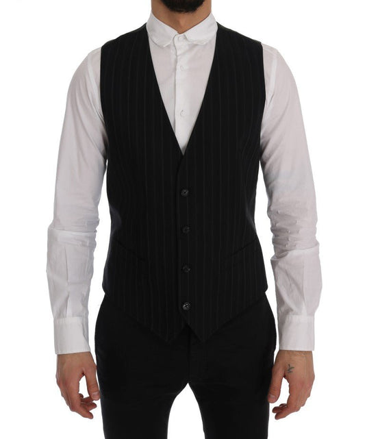 Dolce & Gabbana Elegant Striped Vest Waistcoat - Sandy Store ByNet