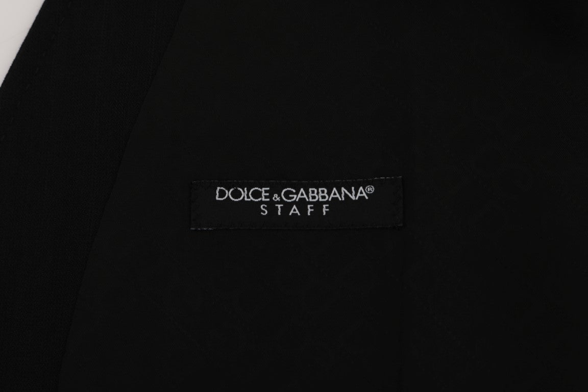 Dolce & Gabbana Elegant Striped Wool Blend Waistcoat Vest - Sandy Store ByNet