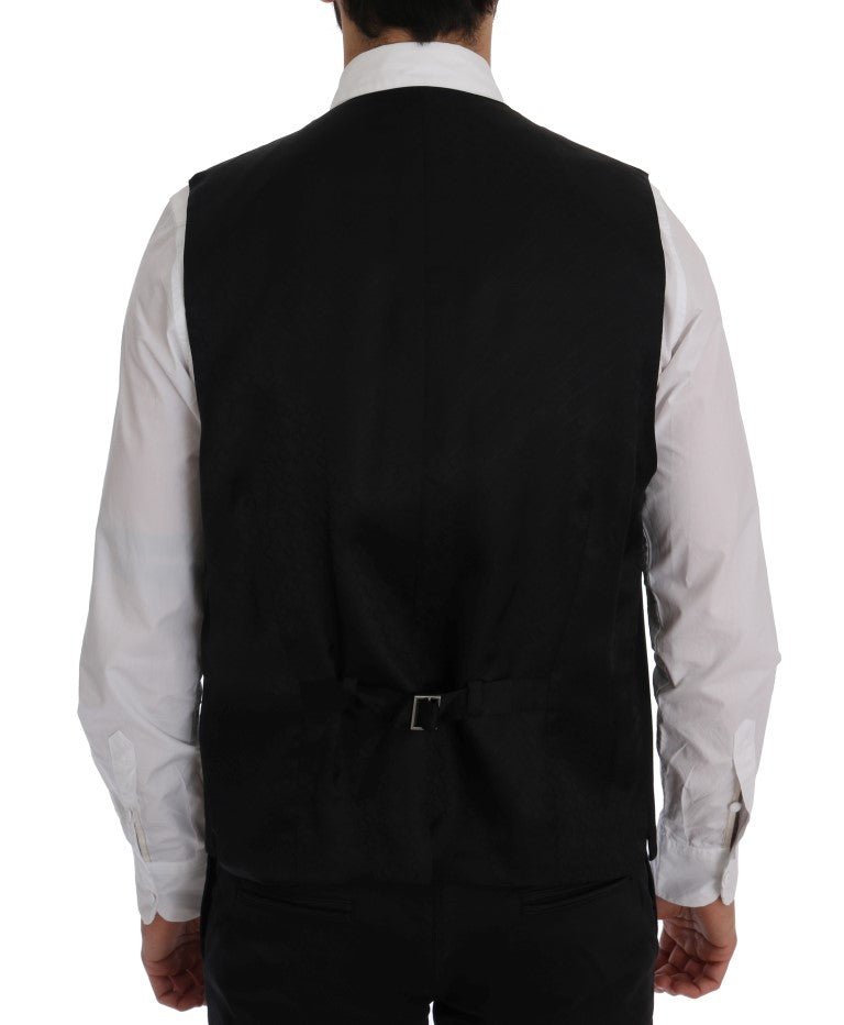 Dolce & Gabbana Elegant Striped Wool Blend Waistcoat Vest - Sandy Store ByNet