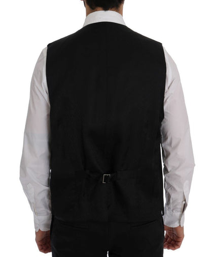Dolce & Gabbana Elegant Striped Wool Blend Waistcoat Vest - Sandy Store ByNet