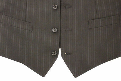 Dolce & Gabbana Elegant Striped Wool Dress Vest - Sandy Store ByNet