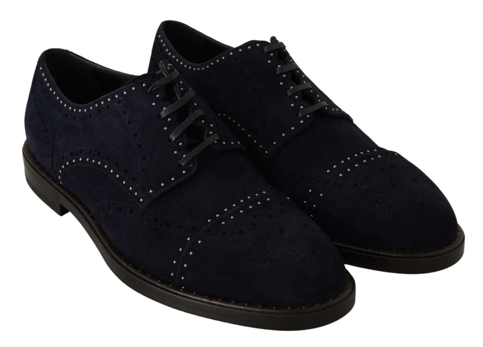 Dolce & Gabbana Elegant Suede Derby Shoes with Silver Studs - Sandy Store ByNet