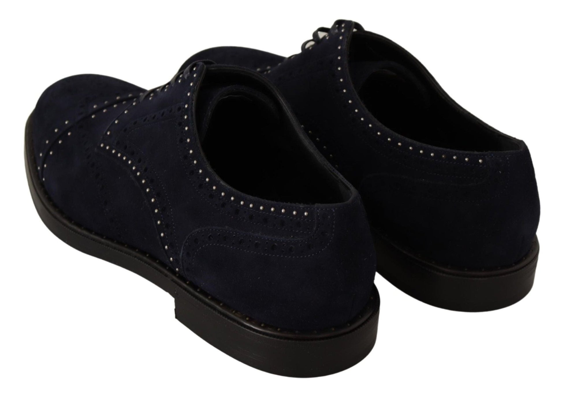 Dolce & Gabbana Elegant Suede Derby Shoes with Silver Studs - Sandy Store ByNet