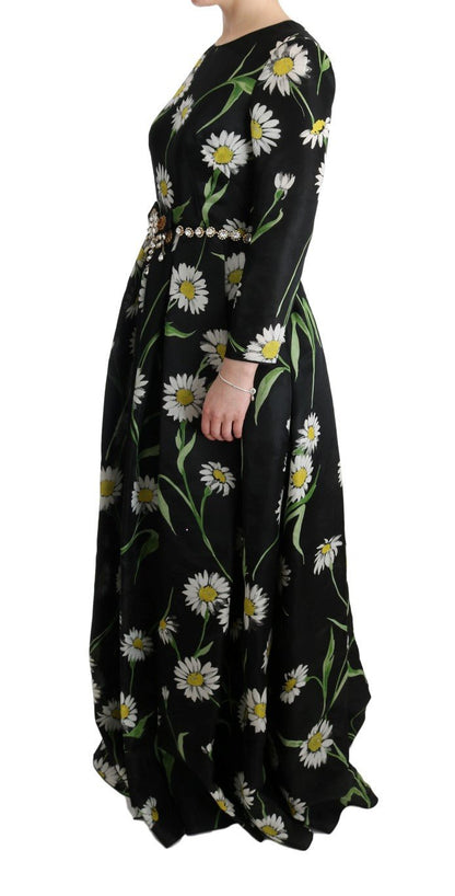Dolce & Gabbana Elegant Sunflower Maxi Gown with Crystals - Sandy Store ByNet