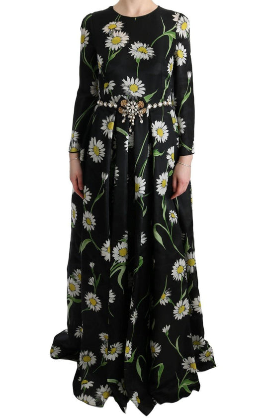 Dolce & Gabbana Elegant Sunflower Maxi Gown with Crystals - Sandy Store ByNet