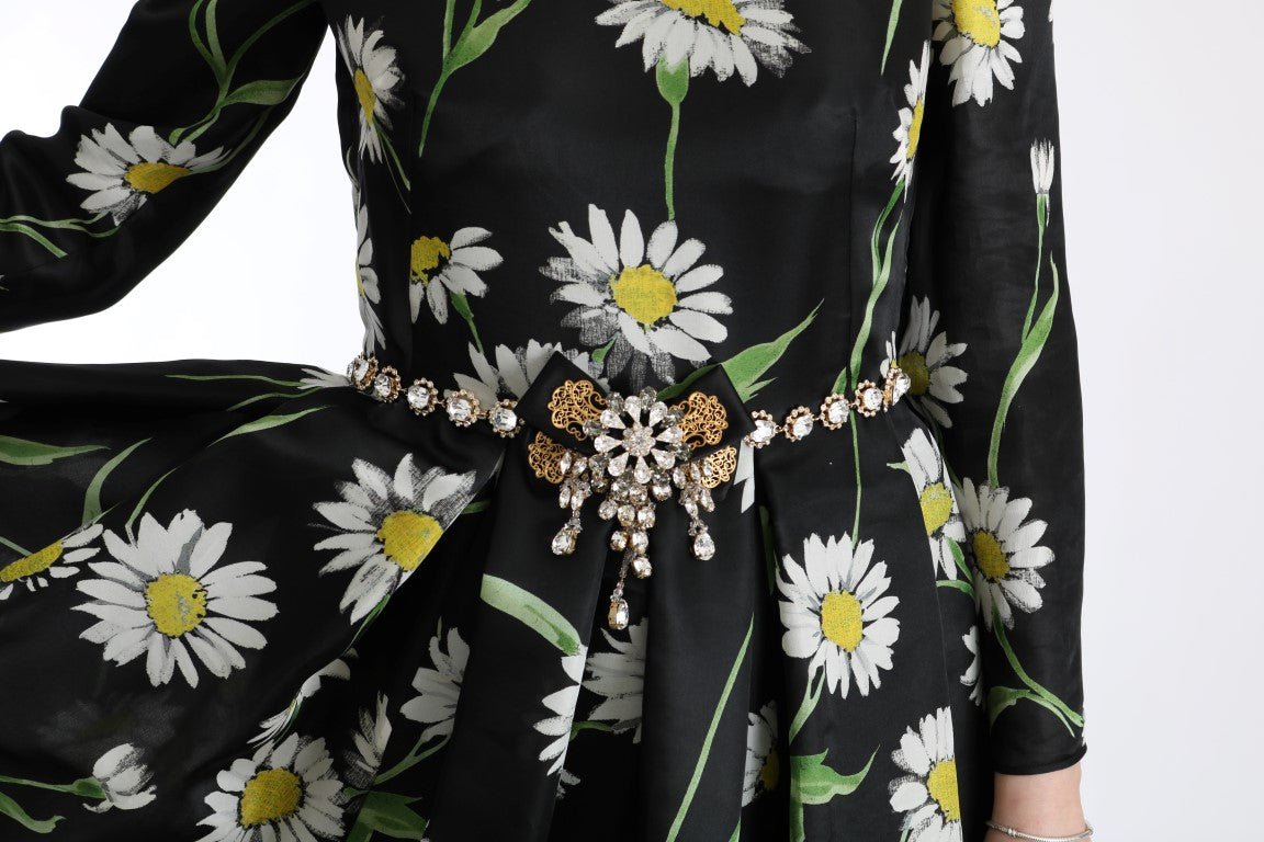 Dolce & Gabbana Elegant Sunflower Maxi Gown with Crystals - Sandy Store ByNet