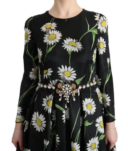 Dolce & Gabbana Elegant Sunflower Maxi Gown with Crystals - Sandy Store ByNet